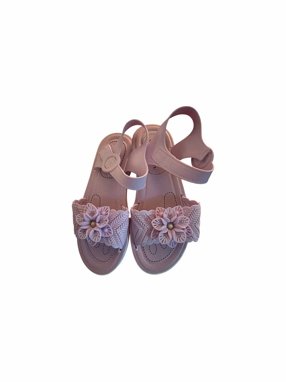 Kids Pink Floral Strap Sandals